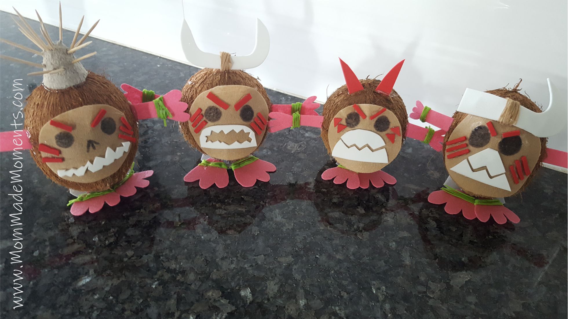 DIY kakamora cups for my daughter's moana party — such a cute addition