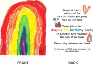 Rainbow party ideas -rainbow invitation