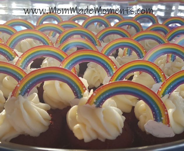 rainbow party ideas -rainbow cupcakes
