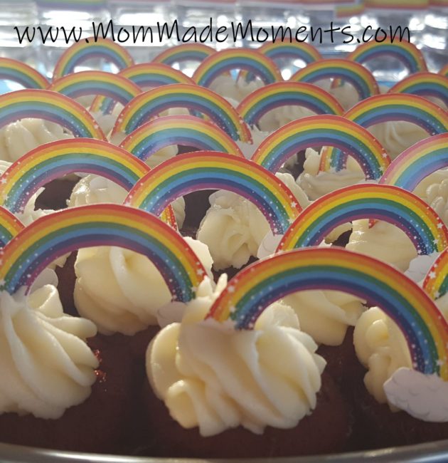 rainbow party ideas -rainbow cupcakes