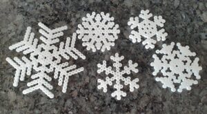 Hama perler beads snowflakes MomMadeMoments2