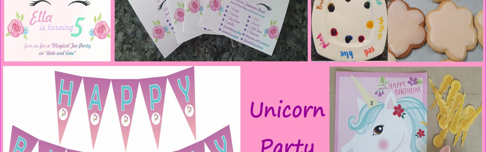 Unicorn Party Games and decorations