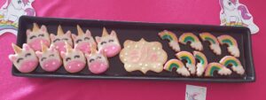 Unicorn Party Ideas Unicorn and rainbow Cookies with Icing