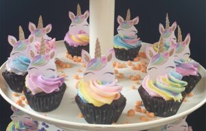 Unicorn party ideas Unicorn mini cupcakes