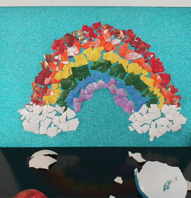 Eggshell Art for kids MomMadeMoments Creativity