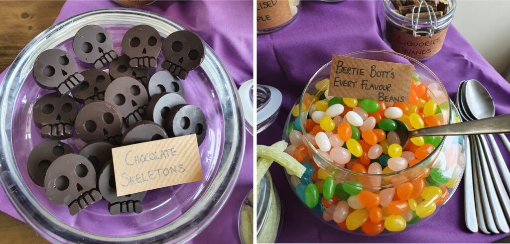 https://mommademoments.com/wp-content/uploads/2021/05/Harry-Potter-Party-Themed-Party-Food.-Chocolate-Skeletons-and-Bertie-Botts-Every-Flavour-Beans-1024x490.jpg