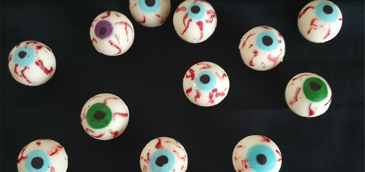 Spooky chocolate eyeballs for Halloween